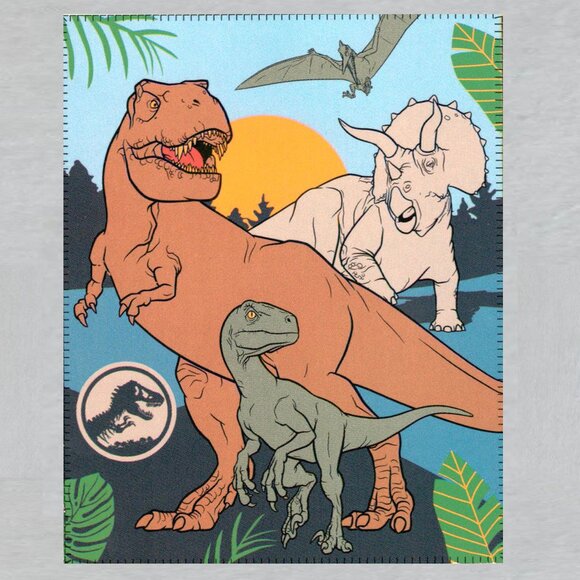 Jurassic World Fleece Throw Blanket Measures 40 x 50 Inches - Picture 1 of 1